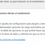 Las opciones cargadas automáticamente son ajustes de configuración para plugins y temas que se cargan automáticamente con cada carga de página en WordPress. Tener demasiadas opciones de carga automática puede ralentizar tu sitio. Tu sitio tiene 991 opciones autocargadas (tamaño: 805 KB) en la tabla de opciones, lo que podría hacer que tu sitio fuera lento. Puedes revisar las opciones que se cargan automáticamente en tu base de datos y eliminar las que ya no necesite tu sitio.