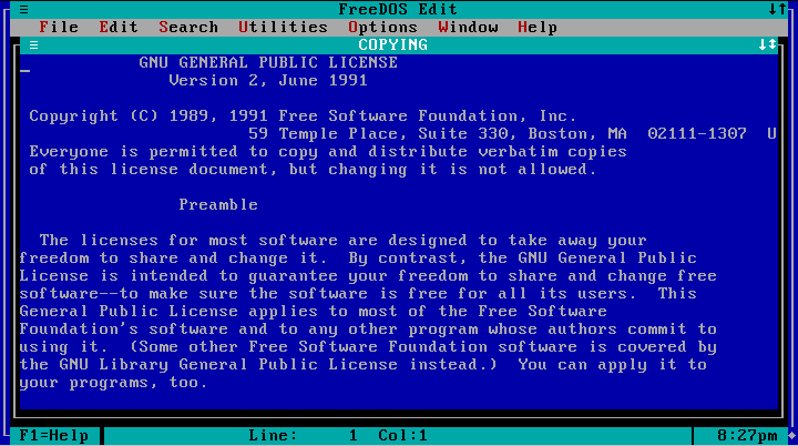 Pensamientos: Sobre Edit, para MSDOS