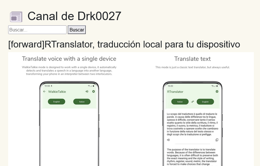 Modo lectura channel2rss