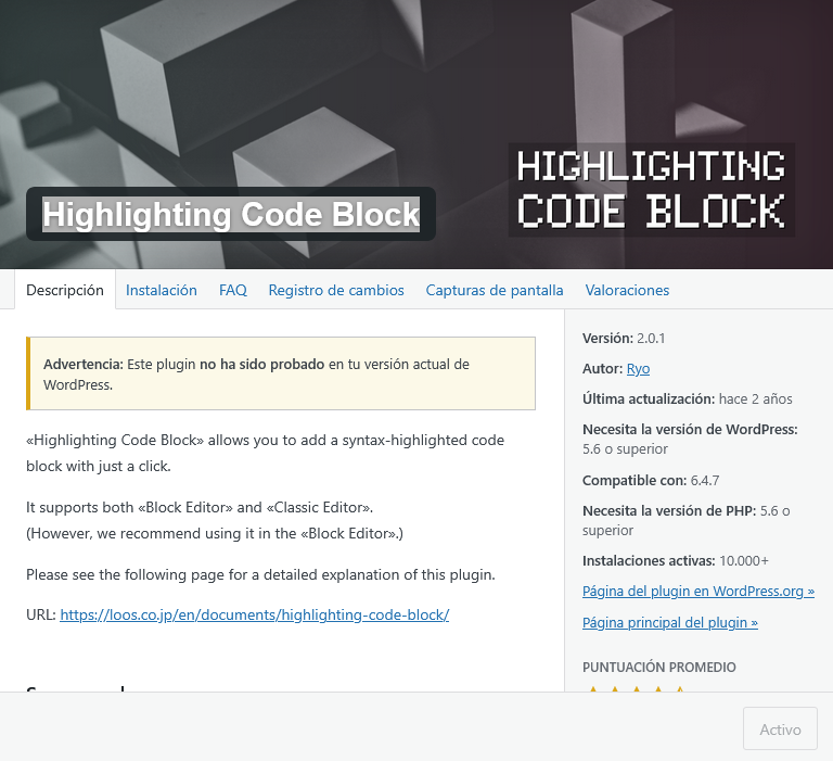 Highlighting Code Block