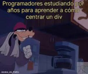 Programadores estudiando por años para aprender a centrar un div
